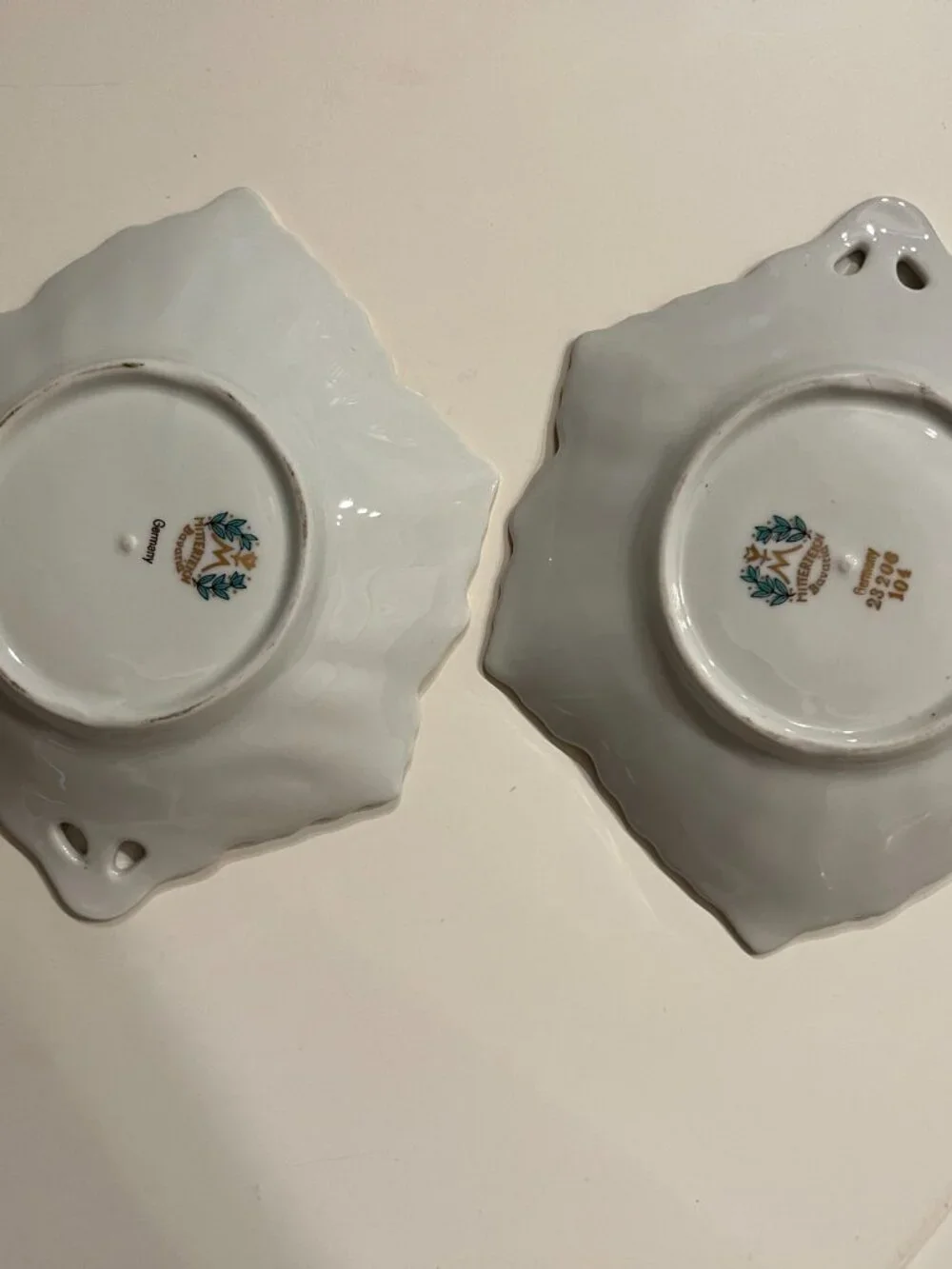 Vintage Mitterteich Bavaria Porcelain Dishes Set of TWO - Fruit Motif Germany